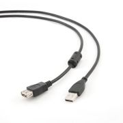 Кабель удлинительный USB2.0 Am-Af 1.8м Cablexpert (CCP-USB2-AMAF-6), экран, черный