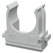 Крепёж-клипса для труб d25 мм серая (100шт/1000шт уп/кор)