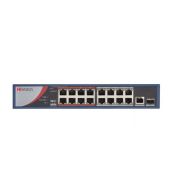 Коммутатор DS-S1816P(B) сетевой неуправляемый 16 PoE+1Uplink+1 SFP-порт