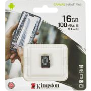 Карта памяти microSDHC 16Gb Kingston Canvas Select Plus Class 10 UHS-I U1, 100 МБ/с, без адаптера