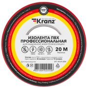 Изолента ПВХ KRANZ профессиональная, 0.18х19 мм, 20 м, красная (10 шт./уп.)